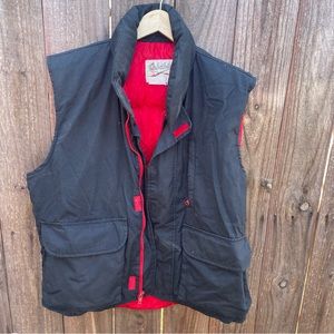 Cabela’s Men’s Vintage Camping Hunting Vest Puffer Jacket Black Multi Pocket